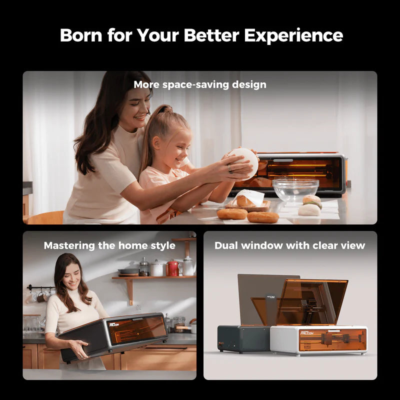 Creality Falcon A1 10W Laser Engraver & Cutter – High-Speed CoreXY – 305 × 381mm Engraving Area – 600mm/s Speed – Built-in HD Camera – Smart Material Recognition – Auto Focus – Class 1 Safety Enclosure
