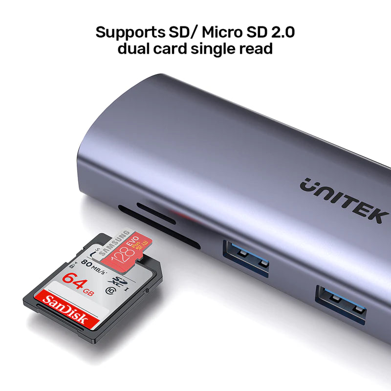 UNITEK 9-in-1 USB-C Hub With Dual Monitors, 100W Power Delivery and Dual-Slot Card Reader