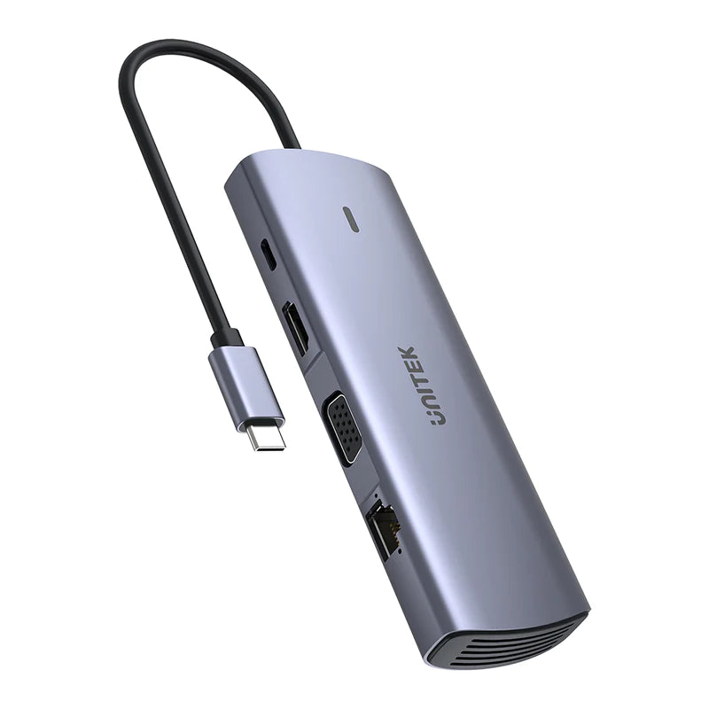 UNITEK 9-in-1 USB-C Hub With Dual Monitors, 100W Power Delivery and Dual-Slot Card Reader