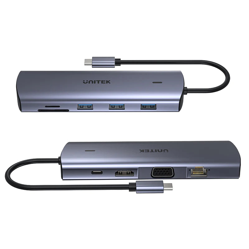 UNITEK 9-in-1 USB-C Hub With Dual Monitors, 100W Power Delivery and Dual-Slot Card Reader
