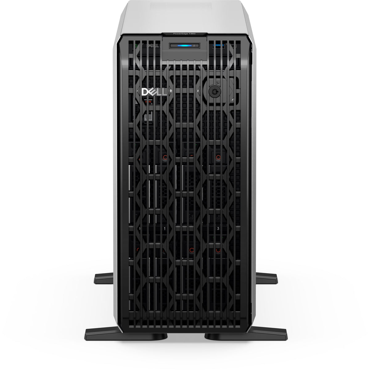 خادم برج Dell PowerEdge T360، بمعالج Xeon 6315P بتردد 2.8 جيجاهرتز و4 أنوية، وذاكرة وصول عشوائي (RAM) سعة 16 جيجابايت من نوع DDR5 ECC، وقرص صلب سعة 2 تيرابايت، وقرص SSD سعة 480 جيجابايت، وبطاقة تحكم RAID من نوع PERC H355.