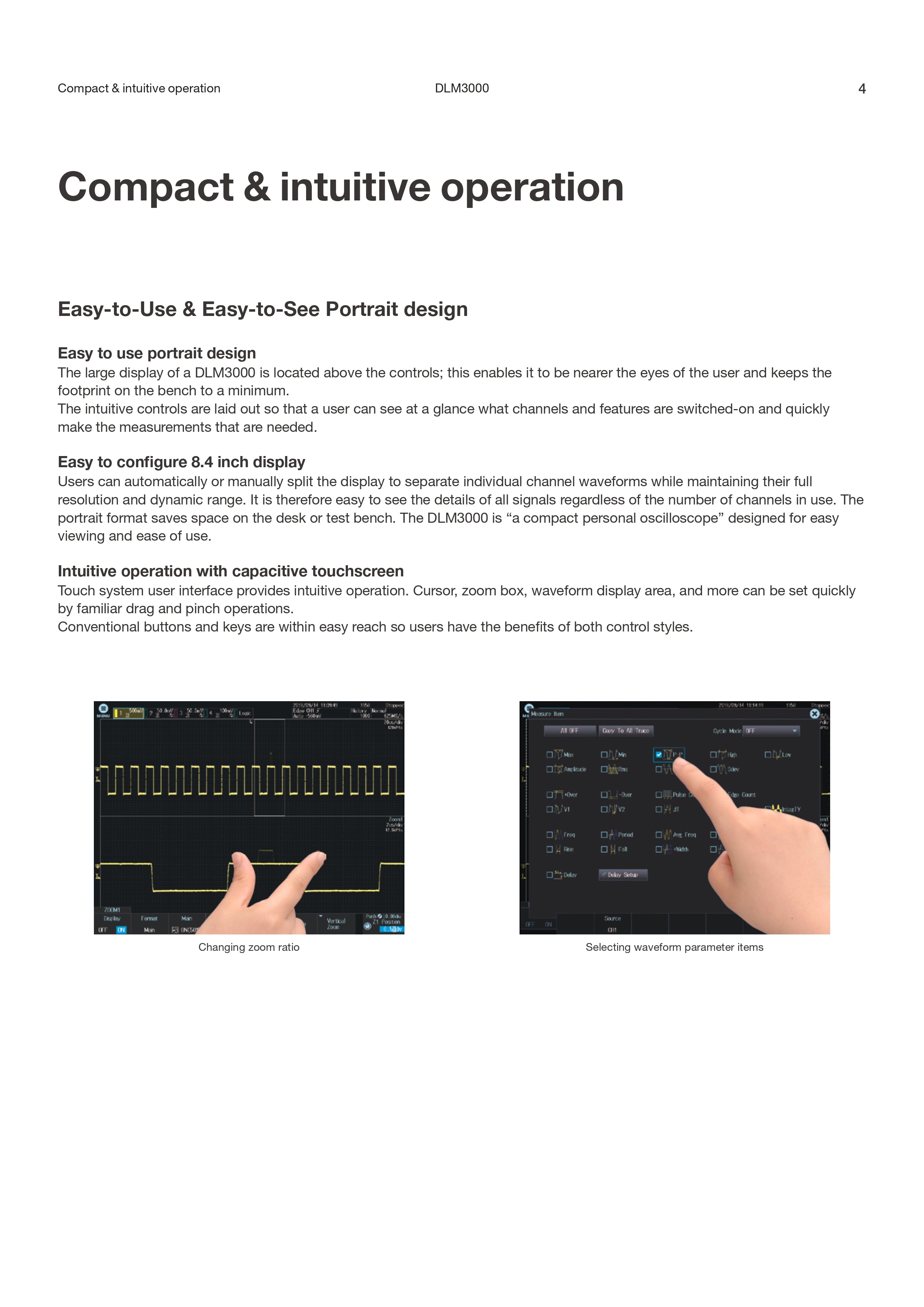 Yokogawa DLM3022 Mixed Signal Oscilloscope, 200 MHz, 2-Ch, 2.5 GS/s, 8.4" Touchscreen, 500 Mpts Memory, Serial Bus & Power Analysis Ready