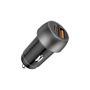 شاحن سيارة Promate DriveGear‑PD33 بقدرة 33 واط بمنفذين – USB‑C PD + USB‑A QC3.0، دخل 12–24 فولت