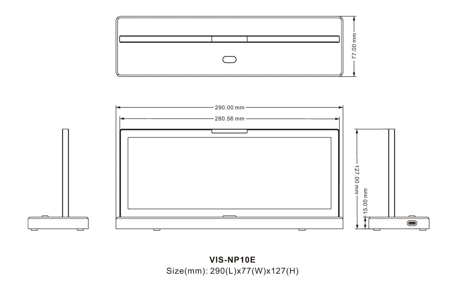 VISSONIC VIS-NP10E 10.85-Inch Dual-Sided E-Ink Electronic Nameplate, HD Display, Ultra-Slim Conference Name Sign