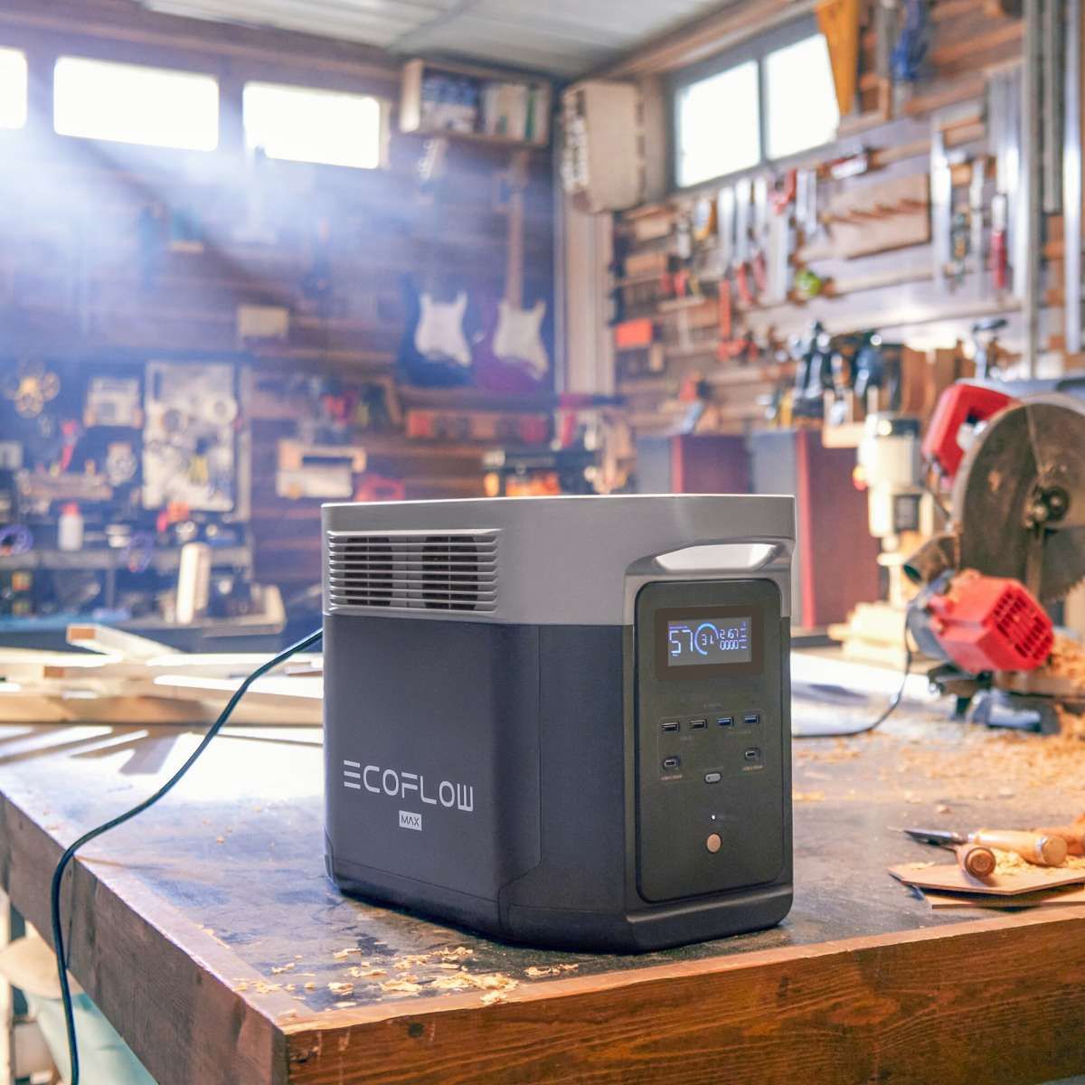 EcoFlow DELTA 2 Max Portable Power Station – 2048Wh LiFePO4, 2400W AC Output, Expandable Battery, Solar Ready