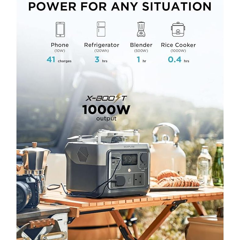 EcoFlow RIVER 2 Max Portable Power Station – 512Wh LiFePO4, 500W AC Output, Fast Charging, Solar Ready, Wi-Fi/Bluetooth