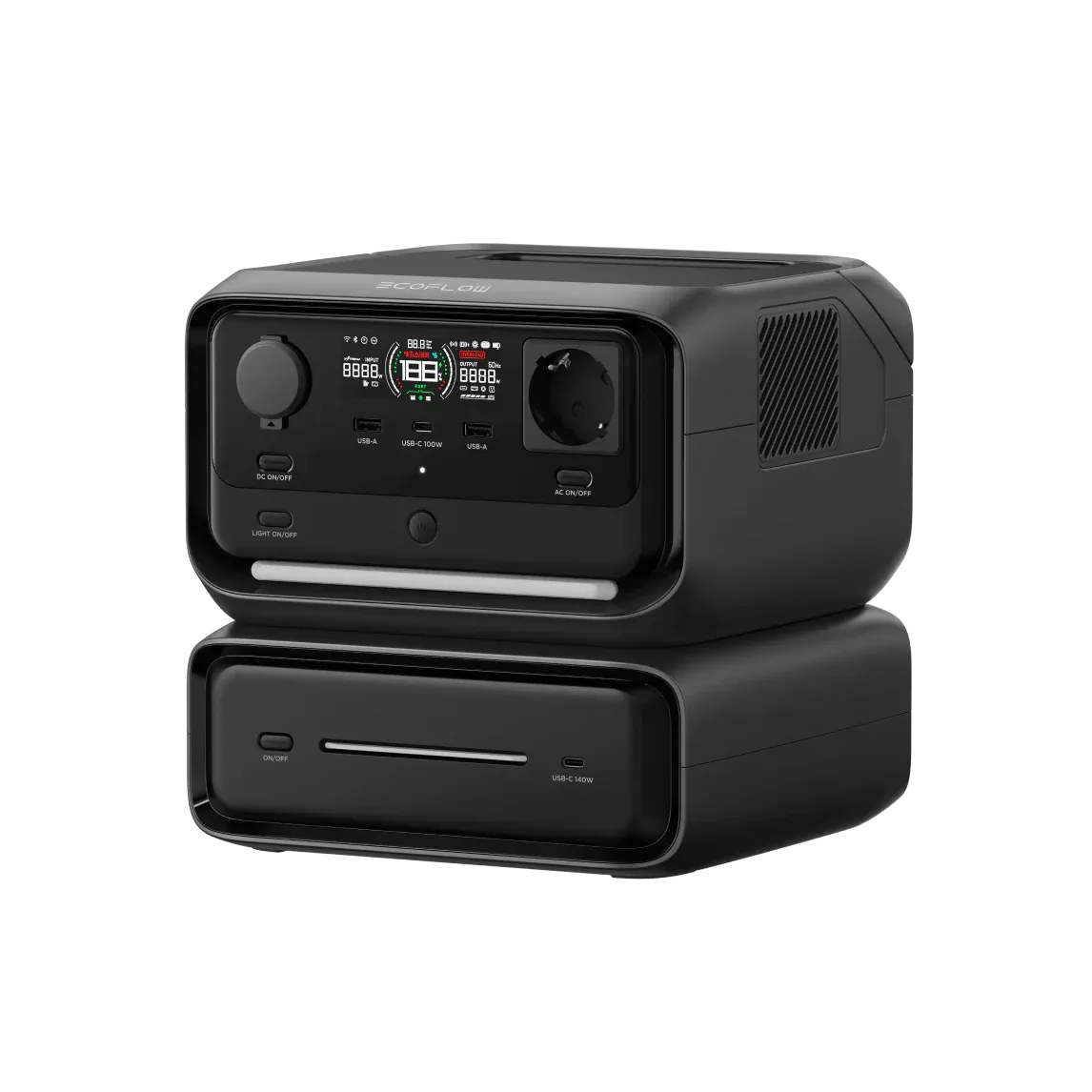 ECOFLOW RIVER 3 MAX Portable Power Station, 576Wh LiFePO4 Battery, 600W AC Output (Surge 1200W), Solar & Car Charging, Wi-Fi/Bluetooth Control