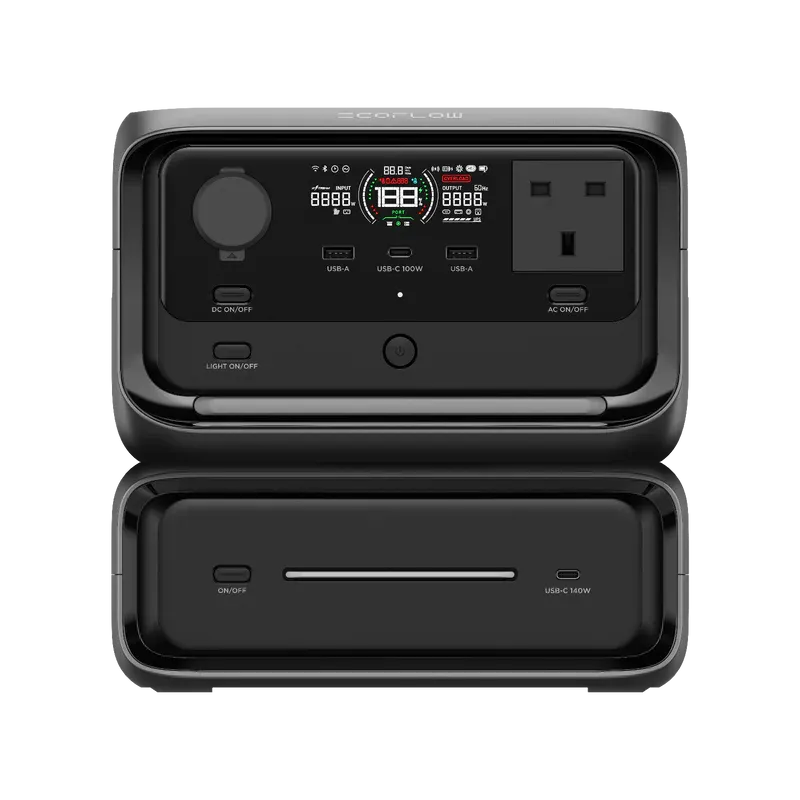 ECOFLOW RIVER 3 MAX Portable Power Station, 576Wh LiFePO4 Battery, 600W AC Output (Surge 1200W), Solar & Car Charging, Wi-Fi/Bluetooth Control