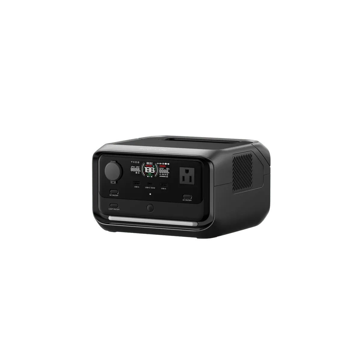 ECOFLOW RIVER 3 MAX Portable Power Station, 576Wh LiFePO4 Battery, 600W AC Output (Surge 1200W), Solar & Car Charging, Wi-Fi/Bluetooth Control