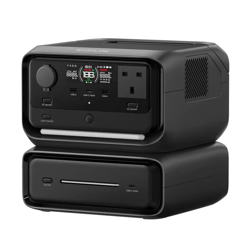 ECOFLOW RIVER 3 MAX Portable Power Station, 576Wh LiFePO4 Battery, 600W AC Output (Surge 1200W), Solar & Car Charging, Wi-Fi/Bluetooth Control