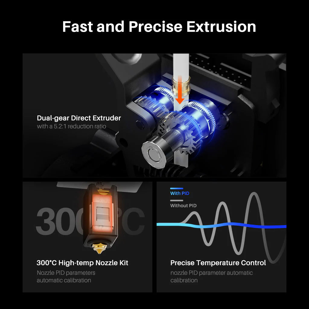 Elegoo Neptune 4 Plus — FDM 3D Printer, 320×320×385 mm Large Build Volume, High-Temperature 300 °C Nozzle, Auto Bed Leveling, High-Speed & Precise Printing