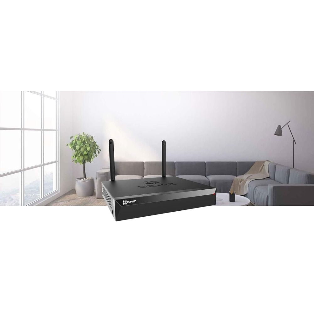 EZVIZ X5S Wireless NVR with HDMI/VGA Output, 3K Support, 8TB Capacity, H.265, Up to 8 Wi-Fi Cameras, Dual Antenna, ONVIF Compatible