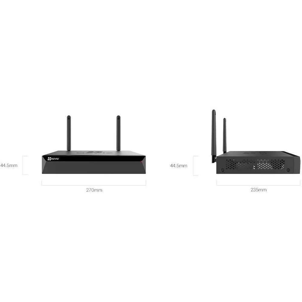 EZVIZ X5S Wireless NVR with HDMI/VGA Output, 3K Support, 8TB Capacity, H.265, Up to 8 Wi-Fi Cameras, Dual Antenna, ONVIF Compatible