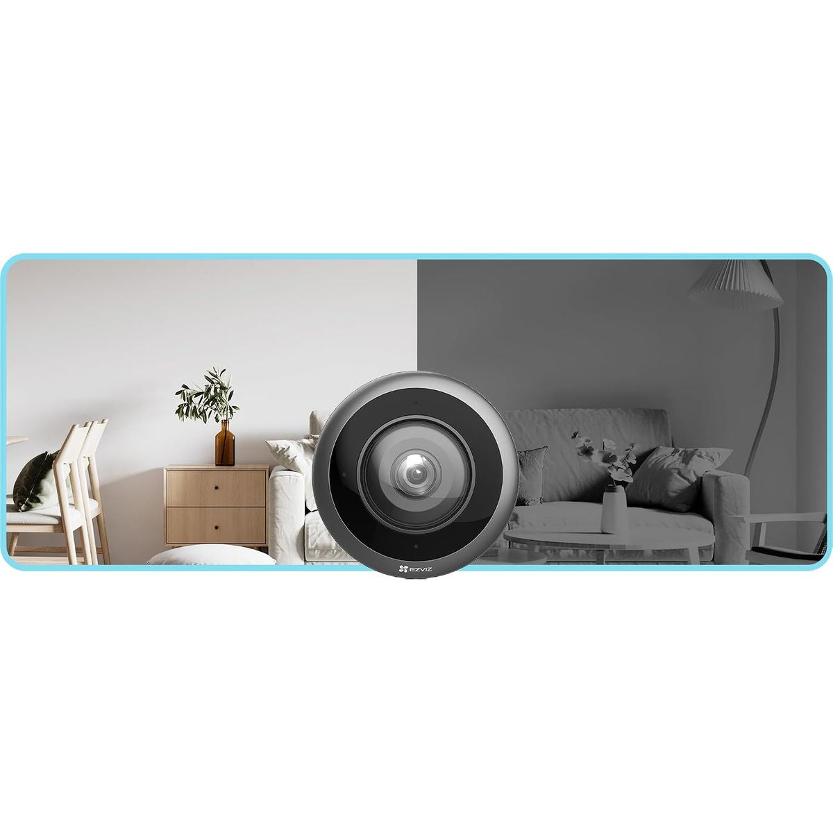 EZVIZ 6MP 3K+ Wi-Fi Panoramic Fisheye Security Camera, 360° View, AI Human Detection, IR Night Vision, Two-Way Talk, 512GB