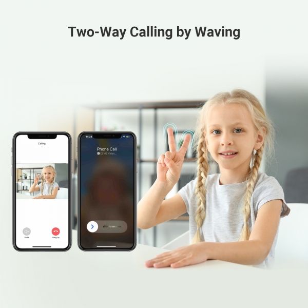 كاميرا EZVIZ C7 الذكية الداخلية بشبكة Wi-Fi وعدسة مزدوجة 4 ميجابكسل، كشف ذكي للبشر والحيوانات الأليفة، تتبع تلقائي، صوت ثنائي الاتجاه