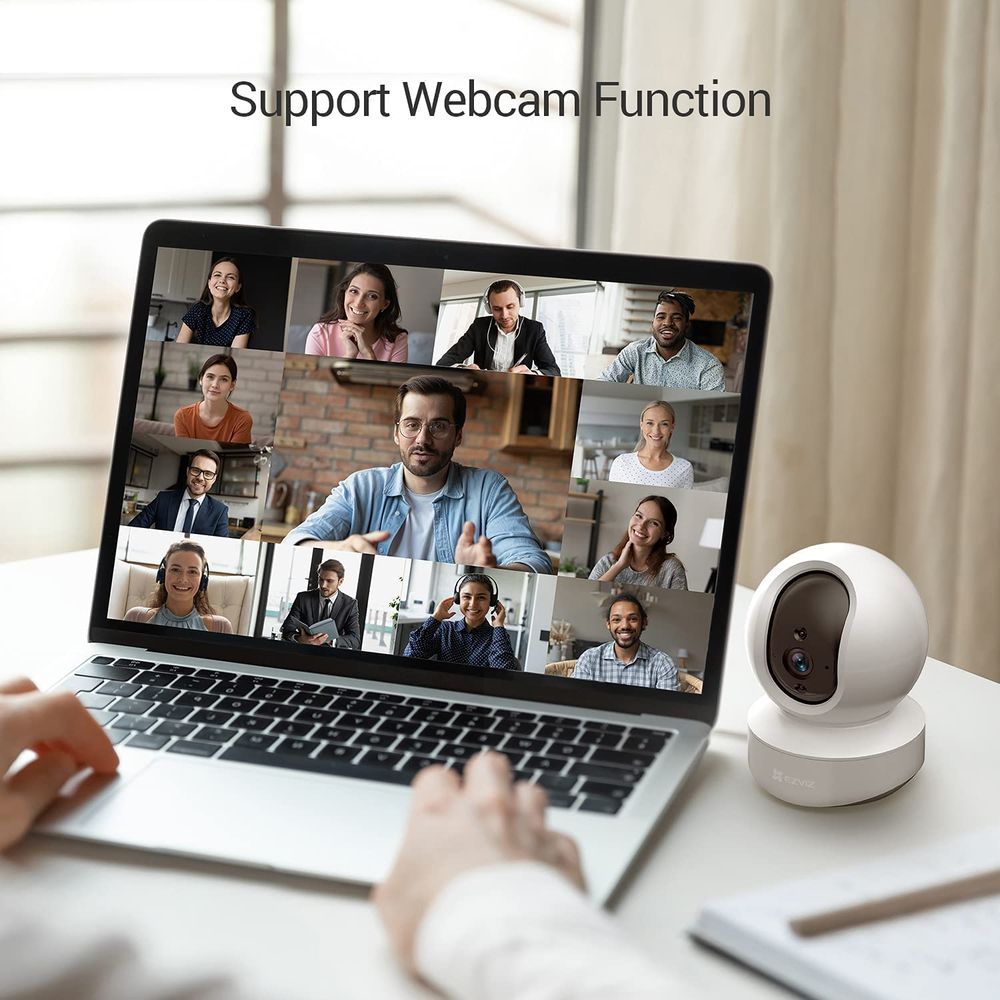 EZVIZ TY1 2MP Smart Wi-Fi Pan & Tilt Camera, 360° Coverage, Motion Tracking, Night Vision, Two-Way Talk, Supports 256GB microSD