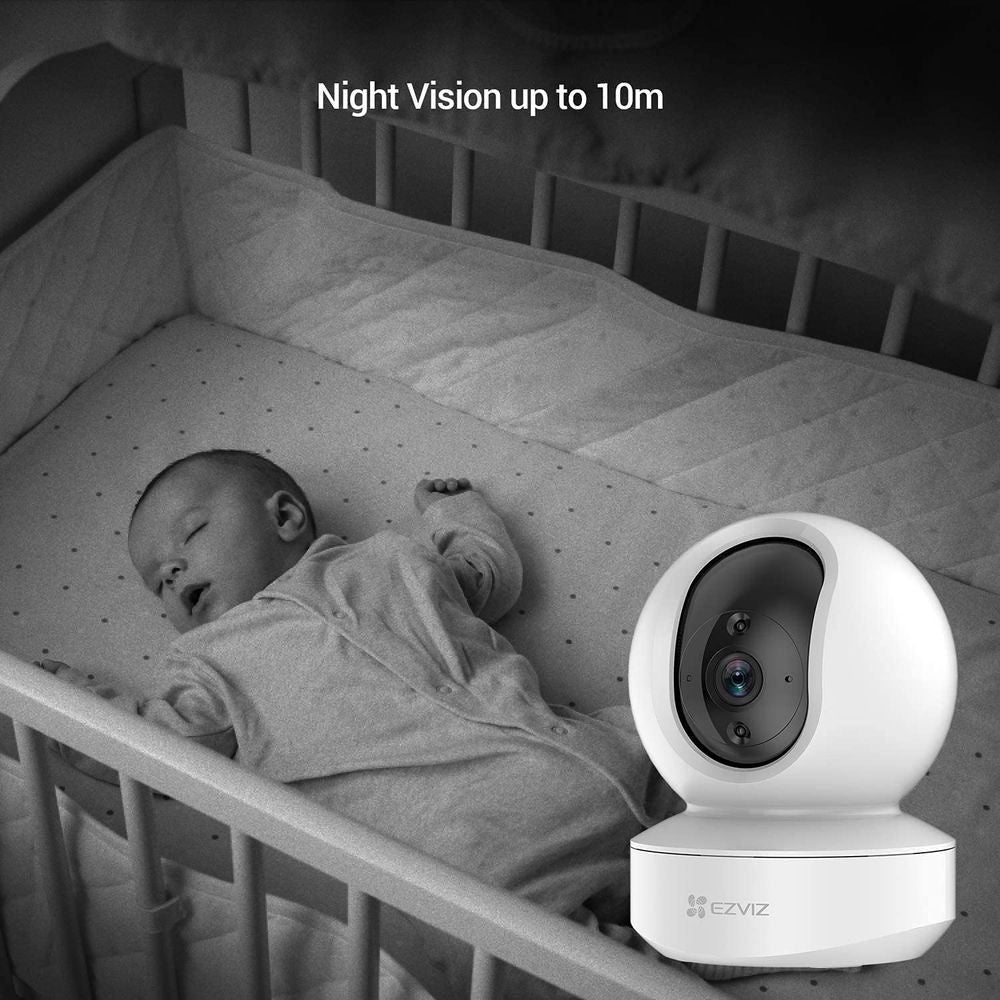 EZVIZ TY1 2MP Smart Wi-Fi Pan & Tilt Camera, 360° Coverage, Motion Tracking, Night Vision, Two-Way Talk, Supports 256GB microSD