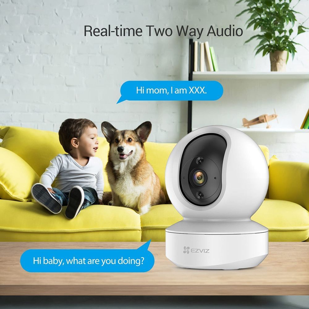 EZVIZ TY1 2MP Smart Wi-Fi Pan & Tilt Camera, 360° Coverage, Motion Tracking, Night Vision, Two-Way Talk, Supports 256GB microSD