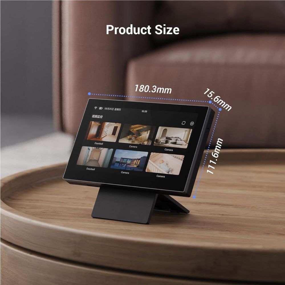 شاشة EZVIZ SD7 الذكية مقاس 7 بوصات مزودة بشاشة تعمل باللمس، ومحادثة ثنائية الاتجاه، وبطارية، وشبكة Wi-Fi لكاميرات EZVIZ، وأجراس الأبواب، والأقفال