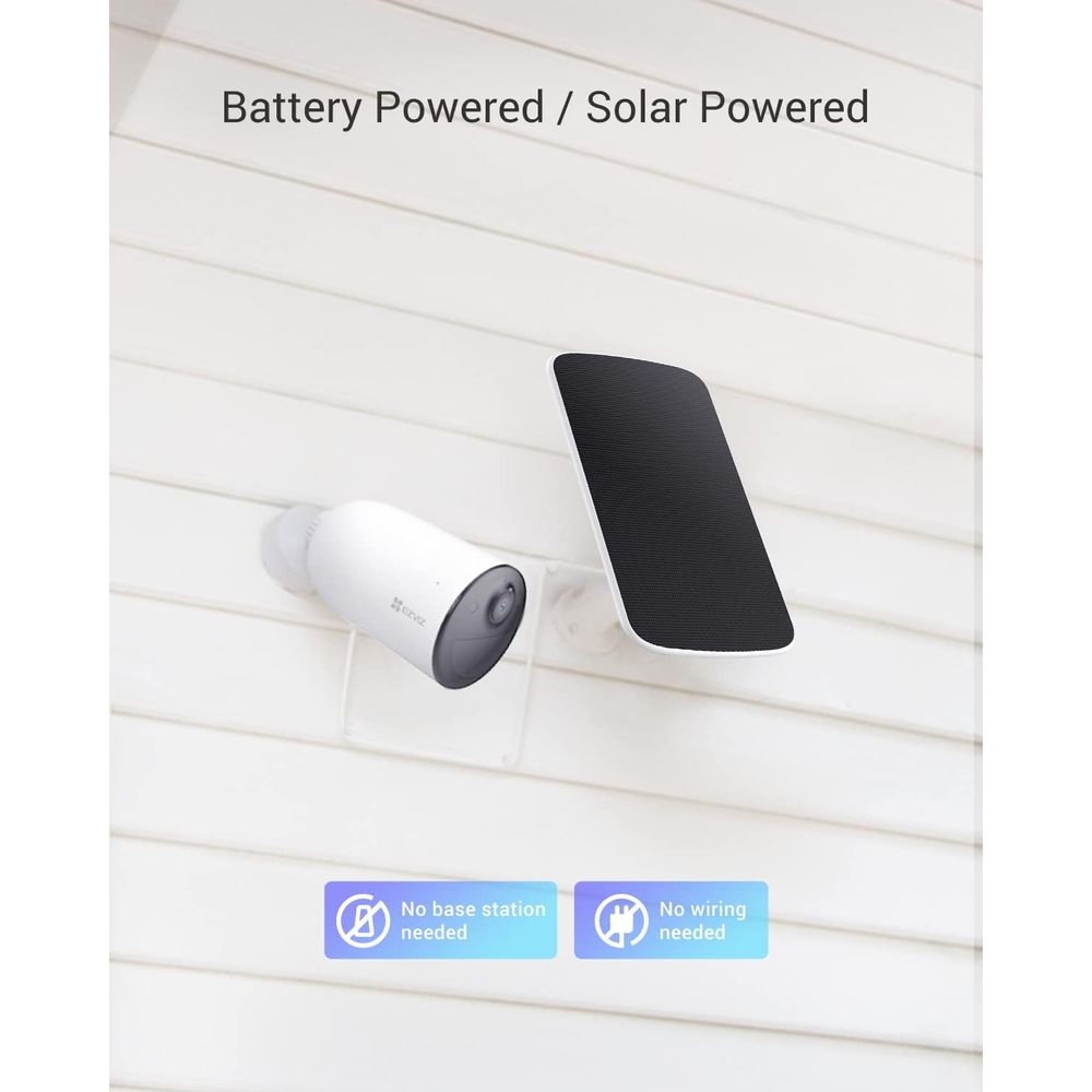 كاميرا مراقبة خارجية تعمل بالبطارية EZVIZ CB3 بدقة 1080 بكسل مع رؤية ليلية ملونة، وكشف الذكاء الاصطناعي، وصفارة إنذار، وعمر بطارية يصل إلى 120 يومًا، وتعمل مع أليكسا