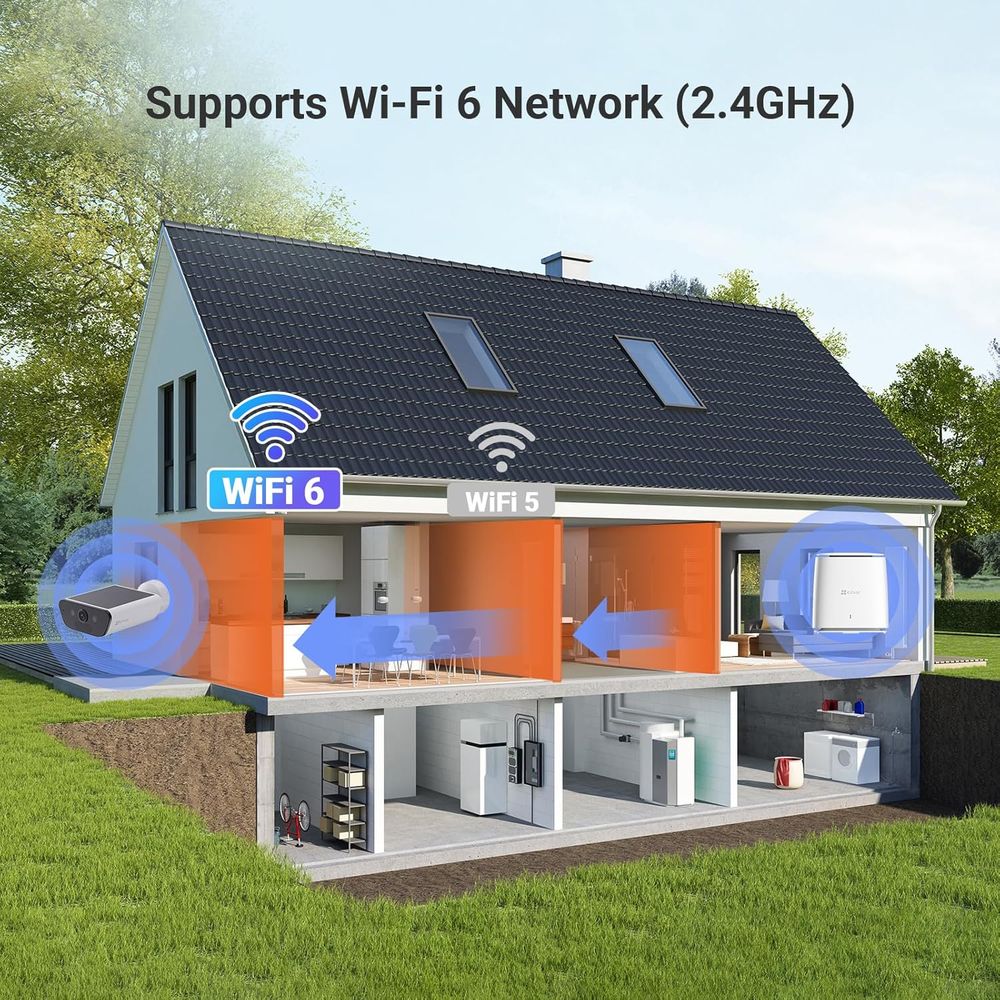 EZVIZ CS-CB5 Outdoor Smart Camera, 4K 8MP Solar Battery, Always-On Video, AI Human & Vehicle Detection, Color Night Vision