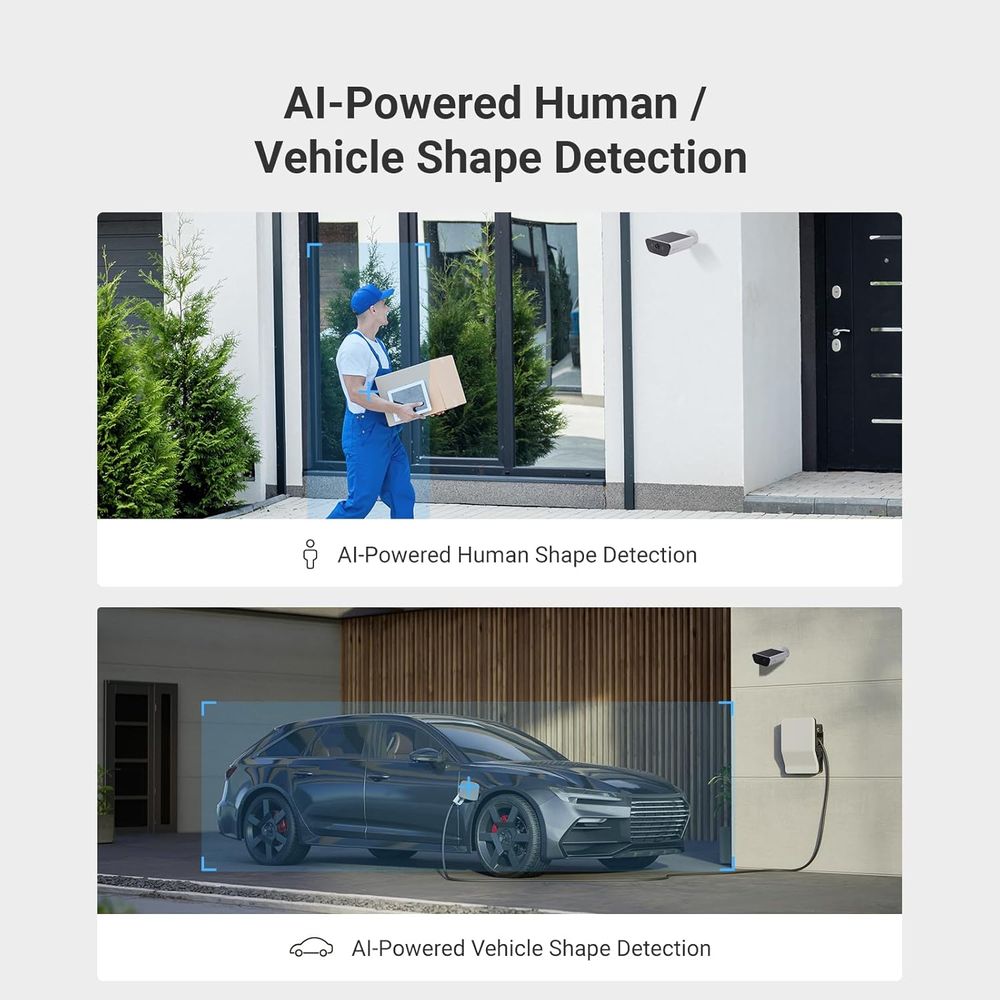 EZVIZ CS-CB5 Outdoor Smart Camera, 4K 8MP Solar Battery, Always-On Video, AI Human & Vehicle Detection, Color Night Vision