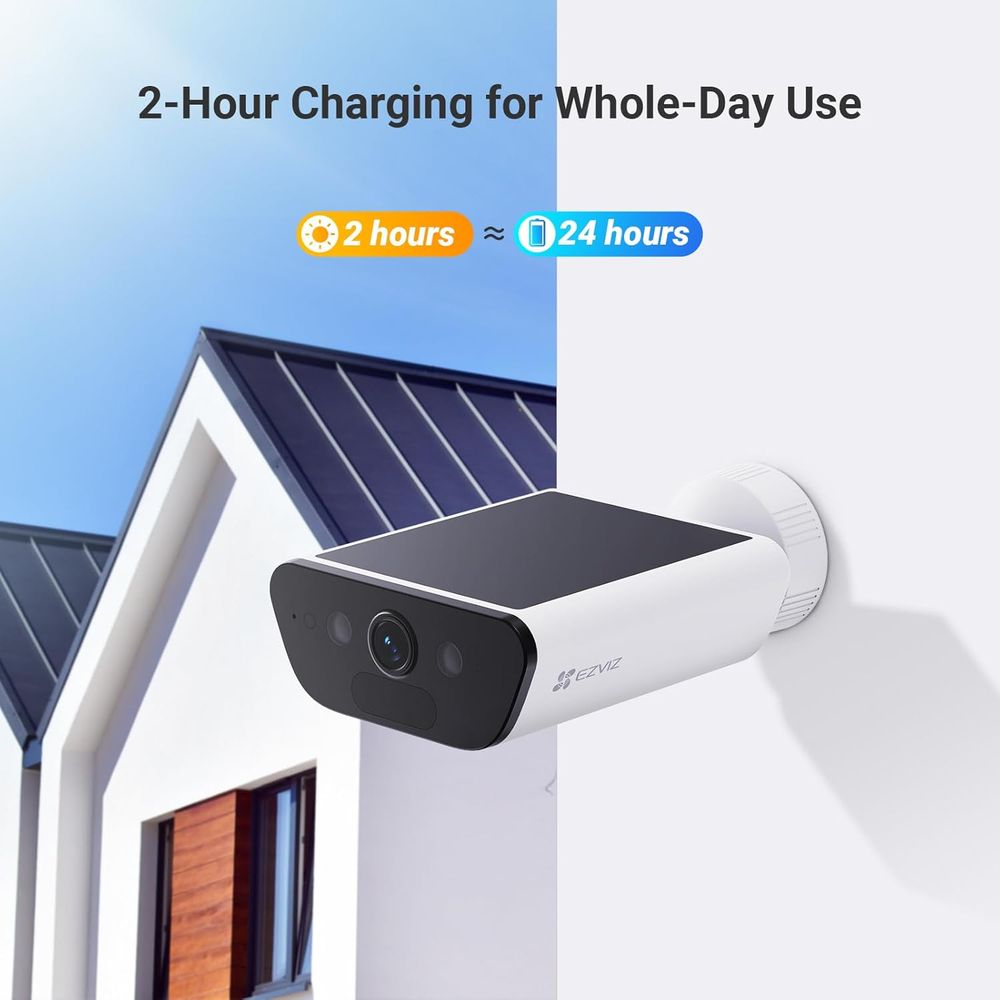 EZVIZ CS-CB5 Outdoor Smart Camera, 4K 8MP Solar Battery, Always-On Video, AI Human & Vehicle Detection, Color Night Vision