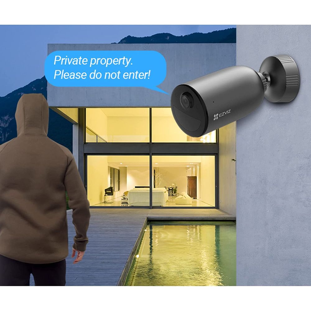 EZVIZ EB3 2K Battery-Powered Outdoor Security Camera, Color Night Vision, Smart Human Detection, 120-Day Battery, Alexa Compatible
