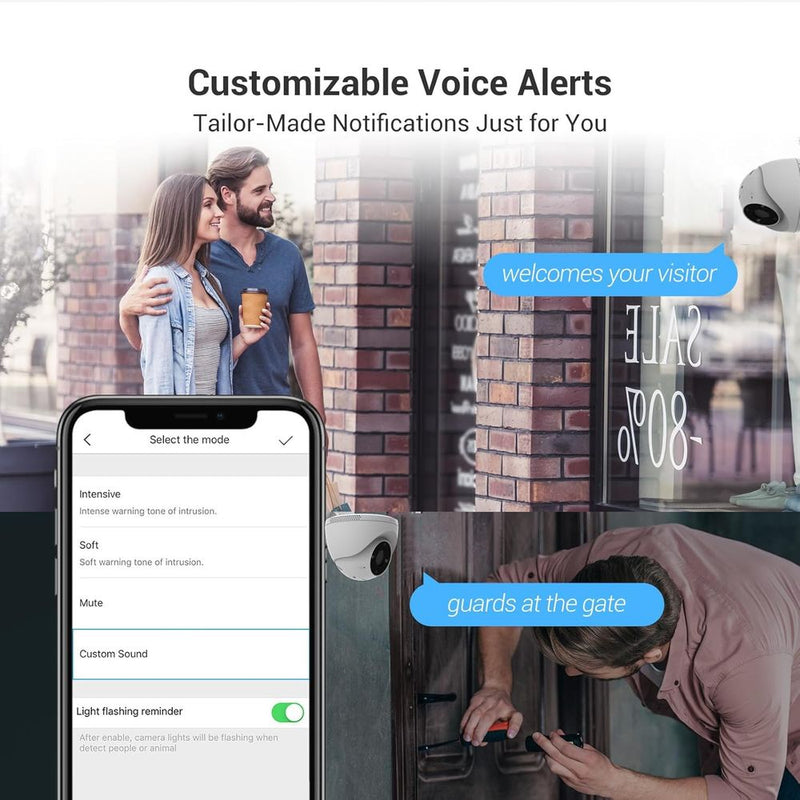 EZVIZ H4 2K Wi-Fi Smart Home Camera, IP67, Color Night Vision, 2-Way Audio, Dual Antennas, AI Motion Detection, Siren & Strobe, 512GB Support