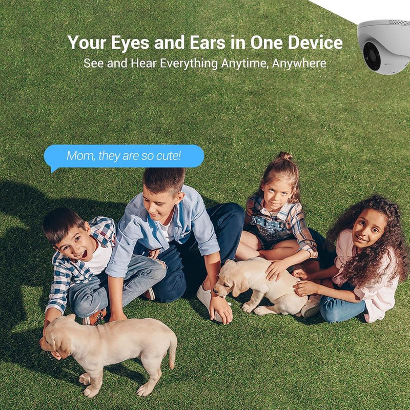 EZVIZ H4 2K Wi-Fi Smart Home Camera, IP67, Color Night Vision, 2-Way Audio, Dual Antennas, AI Motion Detection, Siren & Strobe, 512GB Support