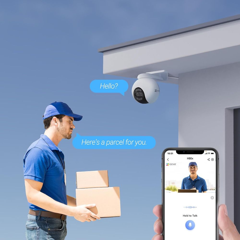 EZVIZ H80x Dual 4K Pan & Tilt Wi-Fi Camera, ColorFULL Night Vision, Auto-Tracking, AI Detection, 360° View, 2-Way Talk, IP65, microSD/Cloud