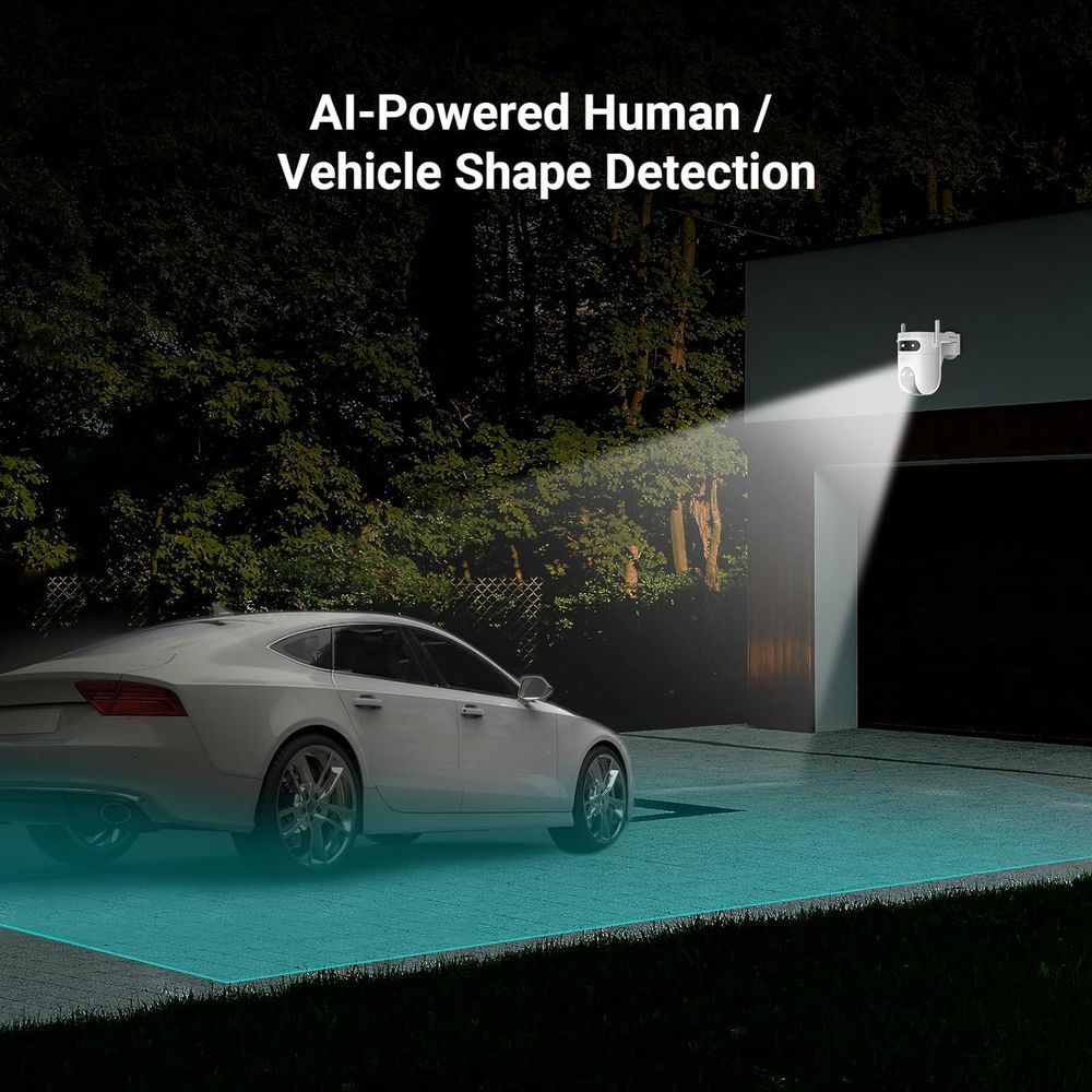 EZVIZ H9c 3K Dual-Lens Wi-Fi Pan & Tilt Camera, AI Detection, Color Night Vision, 360° View, Siren, Alexa Compatible, MicroSD & Cloud Storage