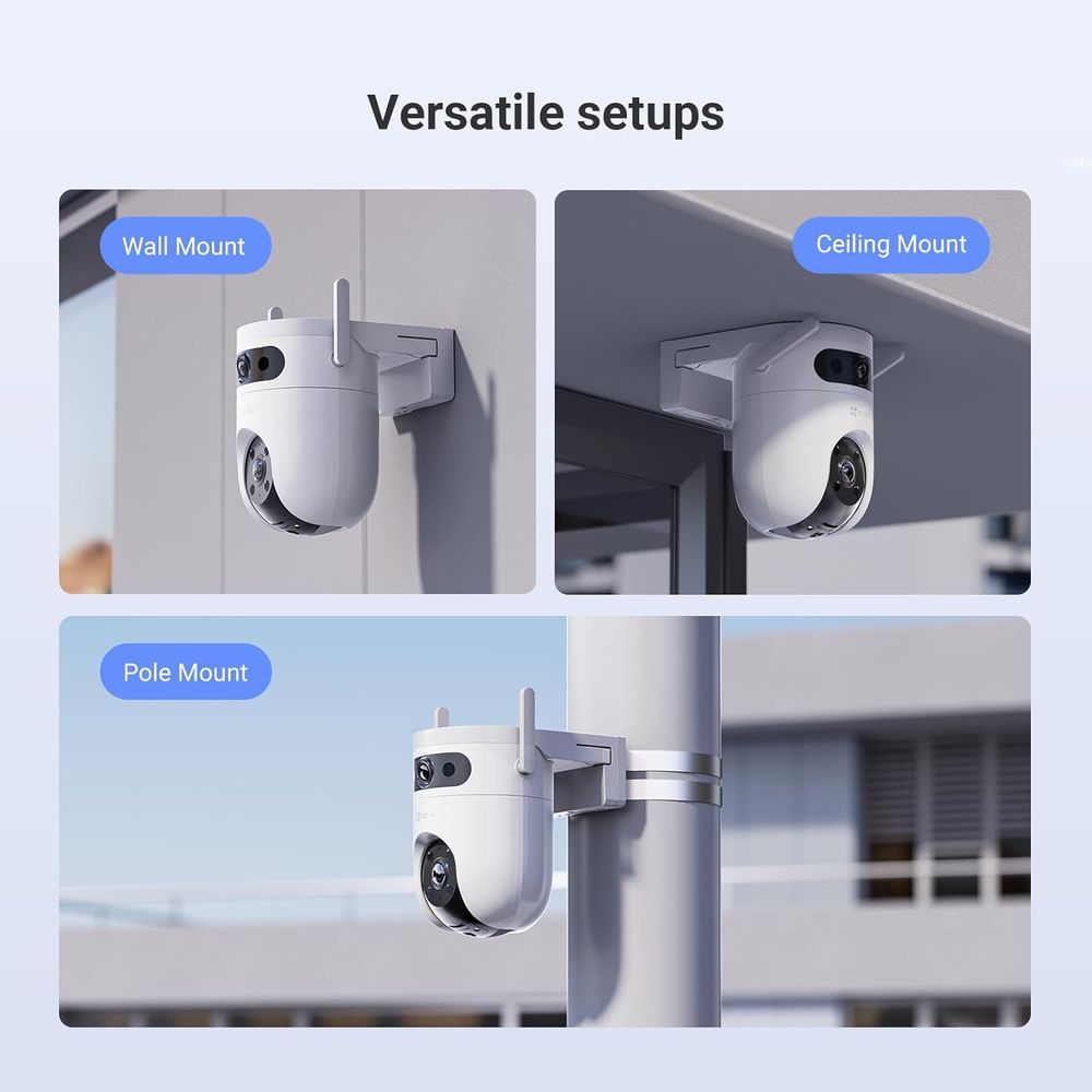 EZVIZ H9c 3K Dual-Lens Wi-Fi Pan & Tilt Camera, AI Detection, Color Night Vision, 360° View, Siren, Alexa Compatible, MicroSD & Cloud Storage