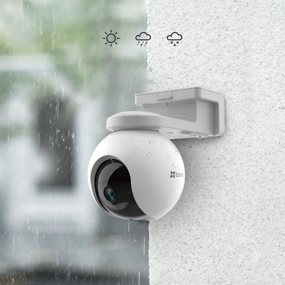كاميرا EZVIZ HB8 2K+ خارجية تعمل بالبطارية مع تحريك وإمالة وتغطية 360°، كشف ذكي للبشر، وذاكرة eMMC بسعة 32 جيجابايت
