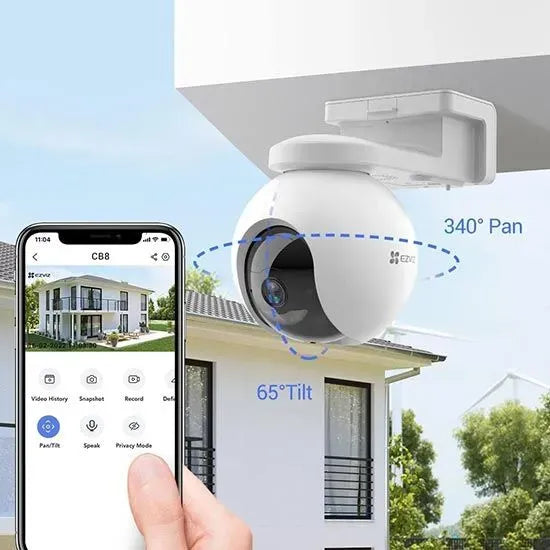 EZVIZ 8MP 4K Smart Home Battery Security Camera Kit, 360° Pan & Tilt, AI Human & Vehicle Detection, Color Night Vision, 10400mAh
