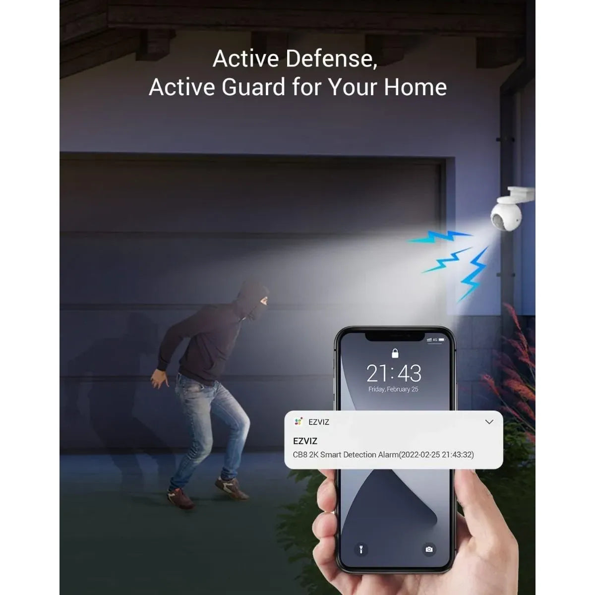EZVIZ 8MP 4K Smart Home Battery Security Camera Kit, 360° Pan & Tilt, AI Human & Vehicle Detection, Color Night Vision, 10400mAh