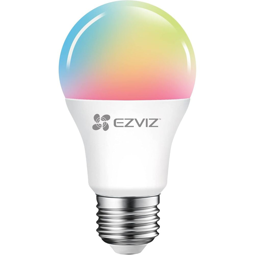 مصباح LED ذكي EZVIZ LB1 متعدد الألوان مزود بخاصية Wi-Fi مع 16 مليون لون، وتحكم صوتي، وسطوع قابل للتعتيم، والتحكم عبر التطبيق، ولا يتطلب موزعًا