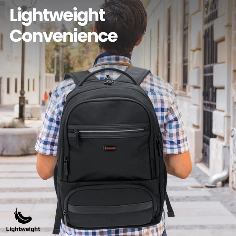 Promate ElitePack-Go – Large-Capacity 15.6″ Laptop Backpack, Water-Resistant, Lightweight, Multiple Compartments