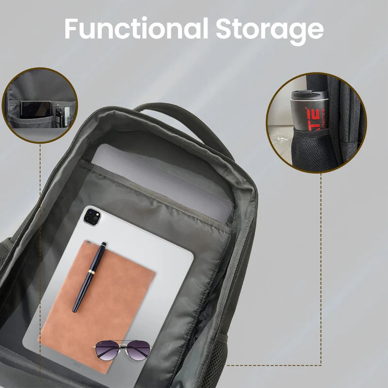 Promate ElitePack-Go – Large-Capacity 15.6″ Laptop Backpack, Water-Resistant, Lightweight, Multiple Compartments