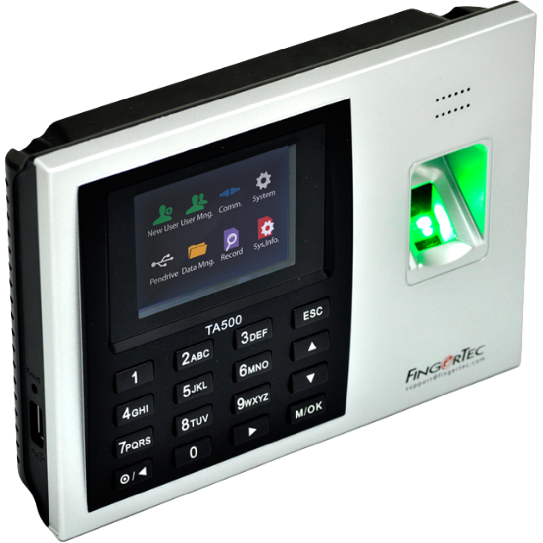 جهاز الحضور والانصراف بالبصمة FingerTec TA500R مع التحكم في الدخول وRFID، يدعم ٢٠٠٠ مستخدم، اتصال TCP/IP وUSB
