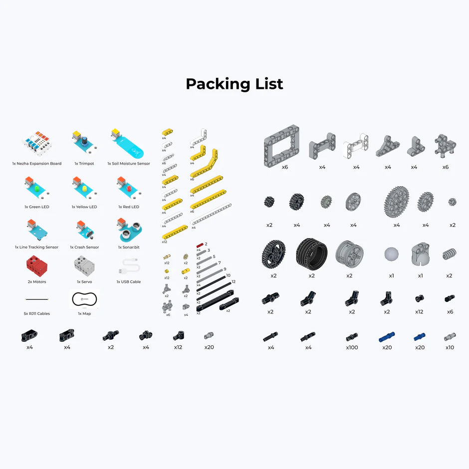 ELECFREAKS Nezha 48-in-1 Inventor's Kit – Expandable micro:bit STEM Kit with 400+ Bricks & 11 Sensors