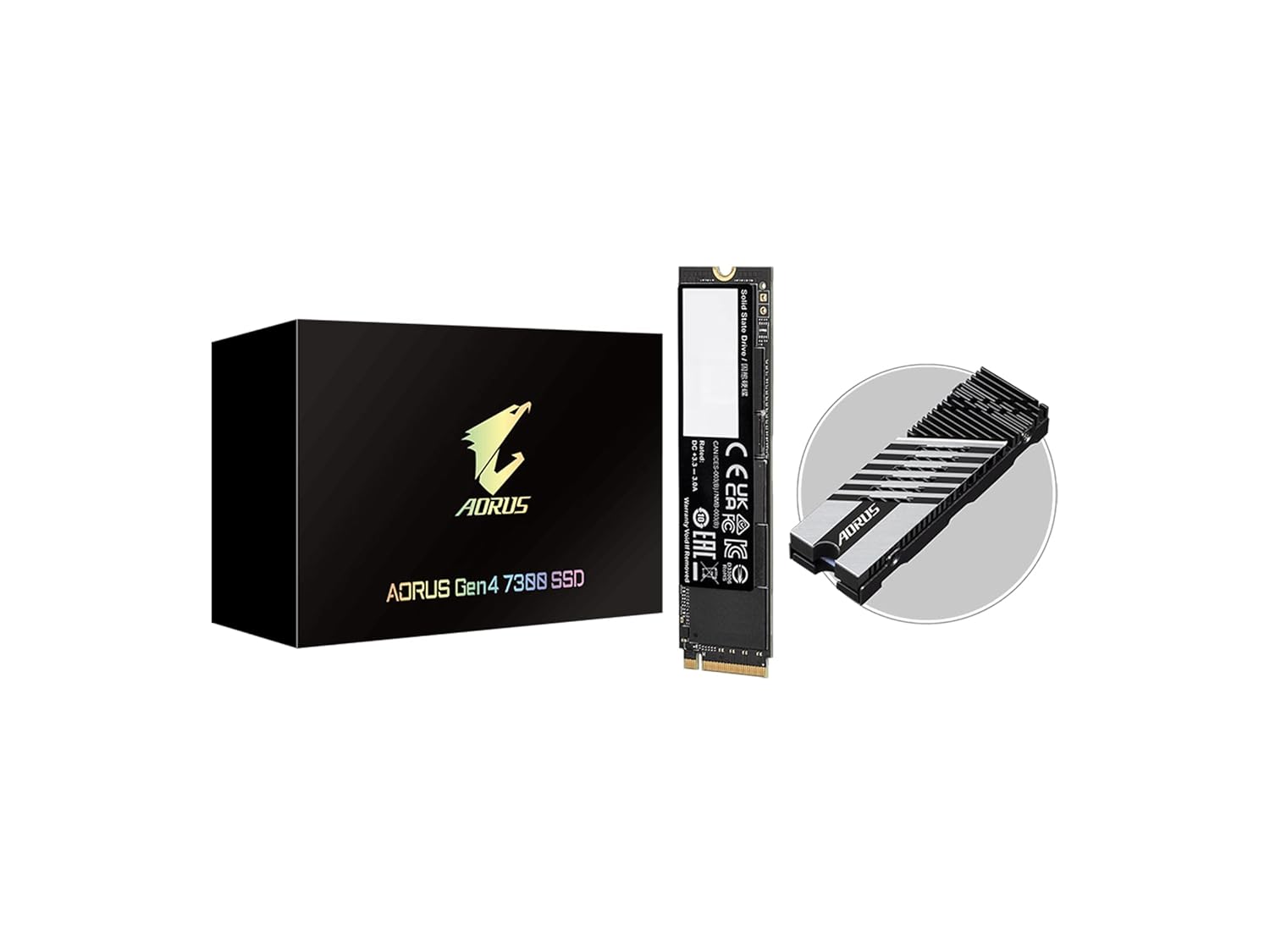 GIGABYTE AORUS Gen4 7300 SSD PCIe 4.0 NVMe M.2 محرك الأقراص الصلبة الداخلي ذو الحالة الصلبة مع سرعة قراءة تصل إلى 7300 ميجابايت/ثانية، وسرعة كتابة تصل إلى 6000 ميجابايت/ثانية
