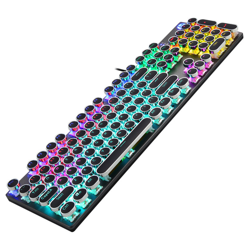 لوحة مفاتيح HP GK400Y الميكانيكية للألعاب بإضاءة RGB خلفية، مفاتيح زرقاء، خاصية منع التداخل، ولوحة معدنية – اتصال سلكي عبر USB
