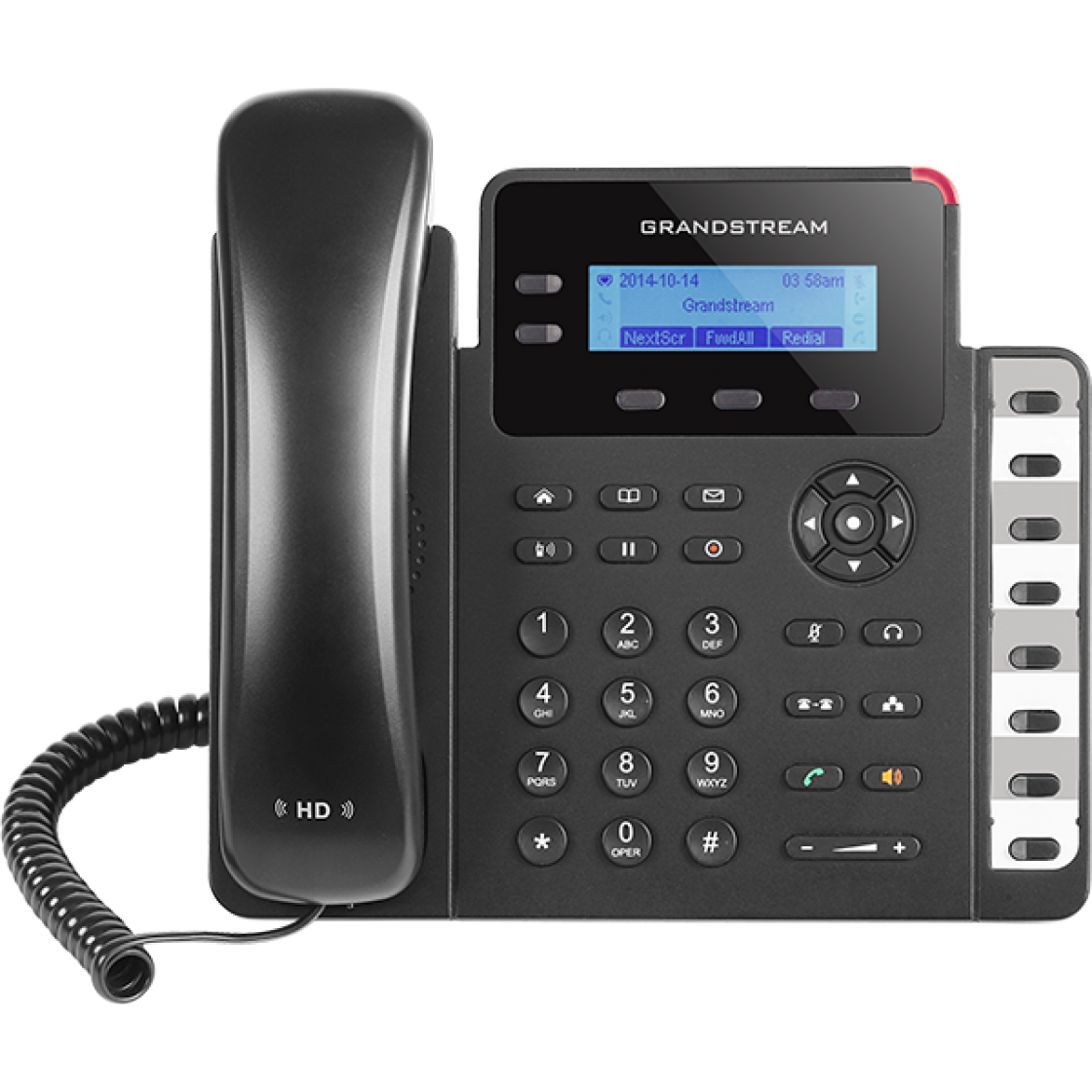 Grandstream GXP1628 IP Phone with 2 SIP Lines, PoE Support, Dual Gigabit Ports, 132x48 Backlit LCD and HD Audio