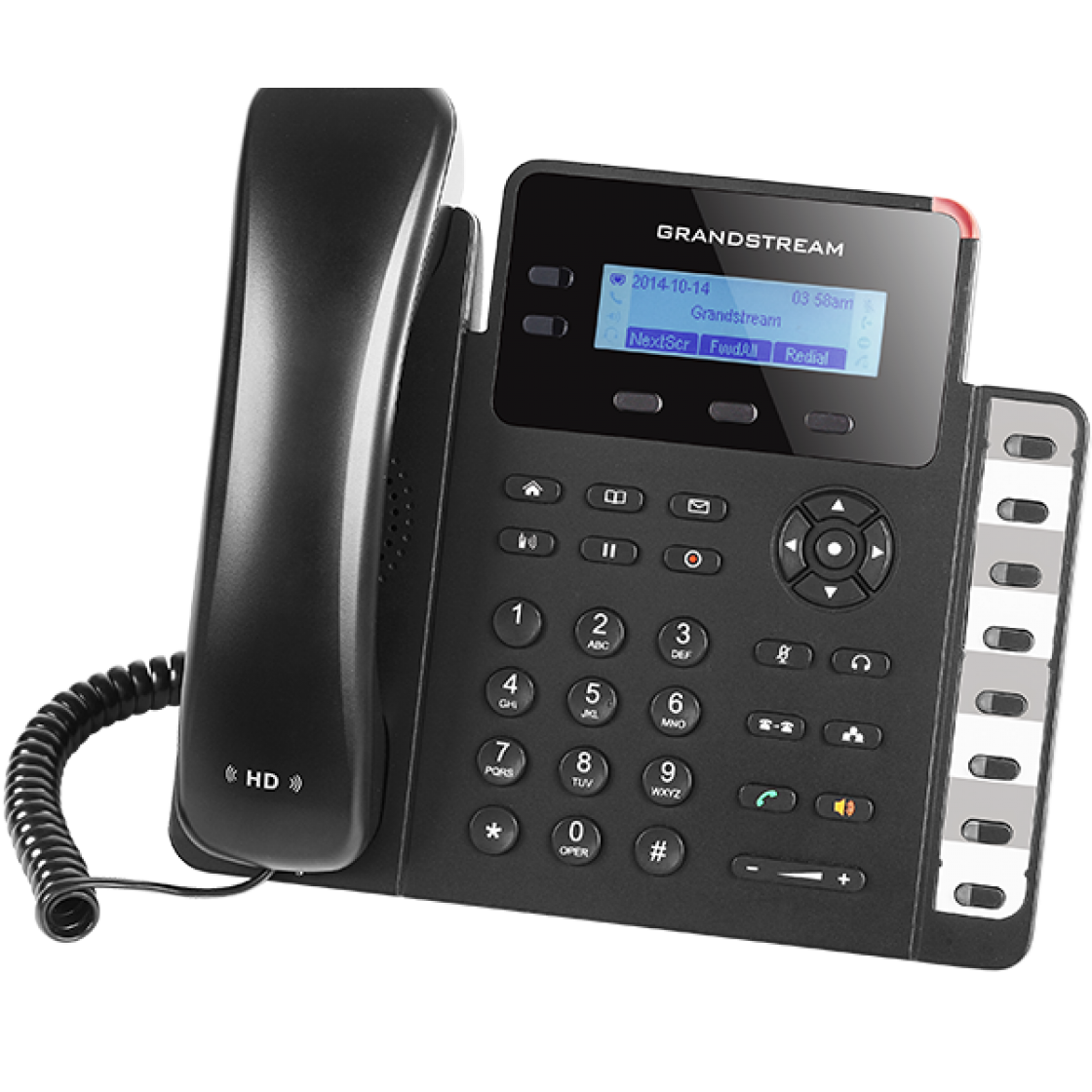 Grandstream GXP1628 IP Phone with 2 SIP Lines, PoE Support, Dual Gigabit Ports, 132x48 Backlit LCD and HD Audio