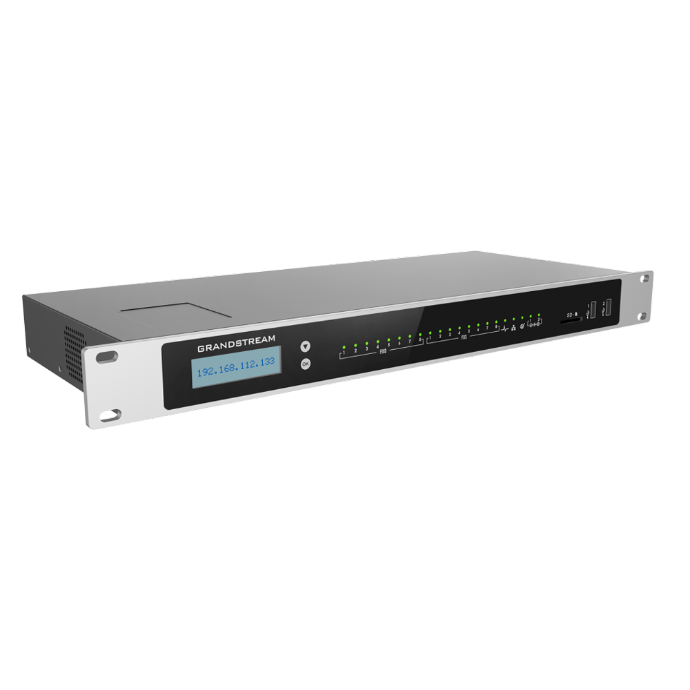 Grandstream UCM6308 IP PBX – خادم اتصالات موحّدة للمؤسسات، حتى 3000 مستخدم، 450 مكالمة، VoIP PBX