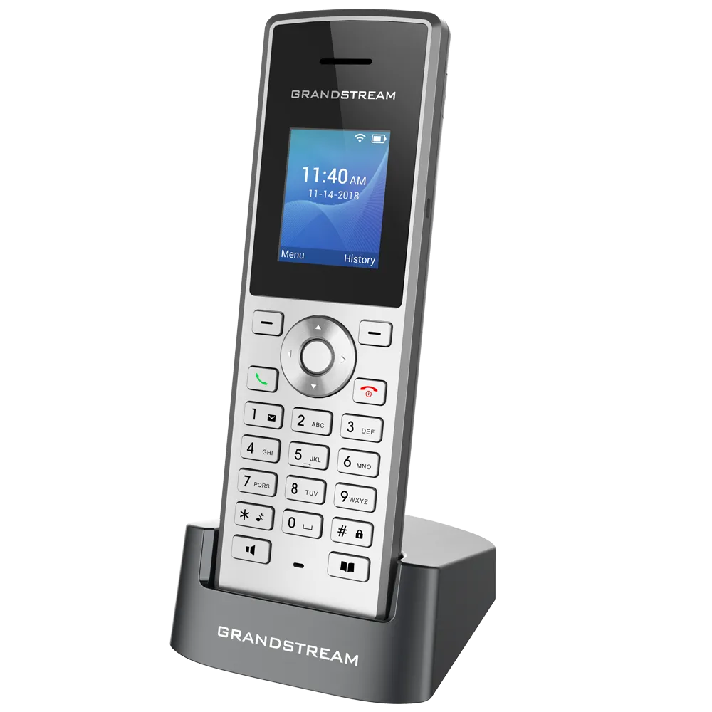 Grandstream WP810 Wi-Fi Cordless IP Phone – Dual-Band Wi-Fi, 2 SIP Accounts, HD Voice, Rechargeable Battery, PoE & Speakerphone