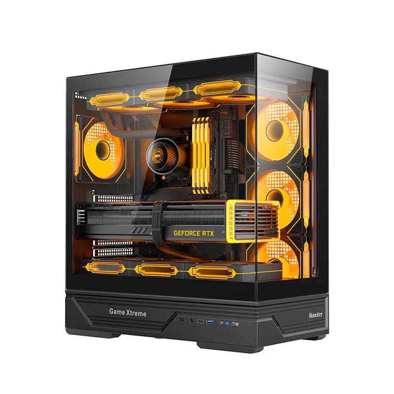 Huntkey GX760A Fortune ATX Gaming PC Case, Dual Tempered Glass