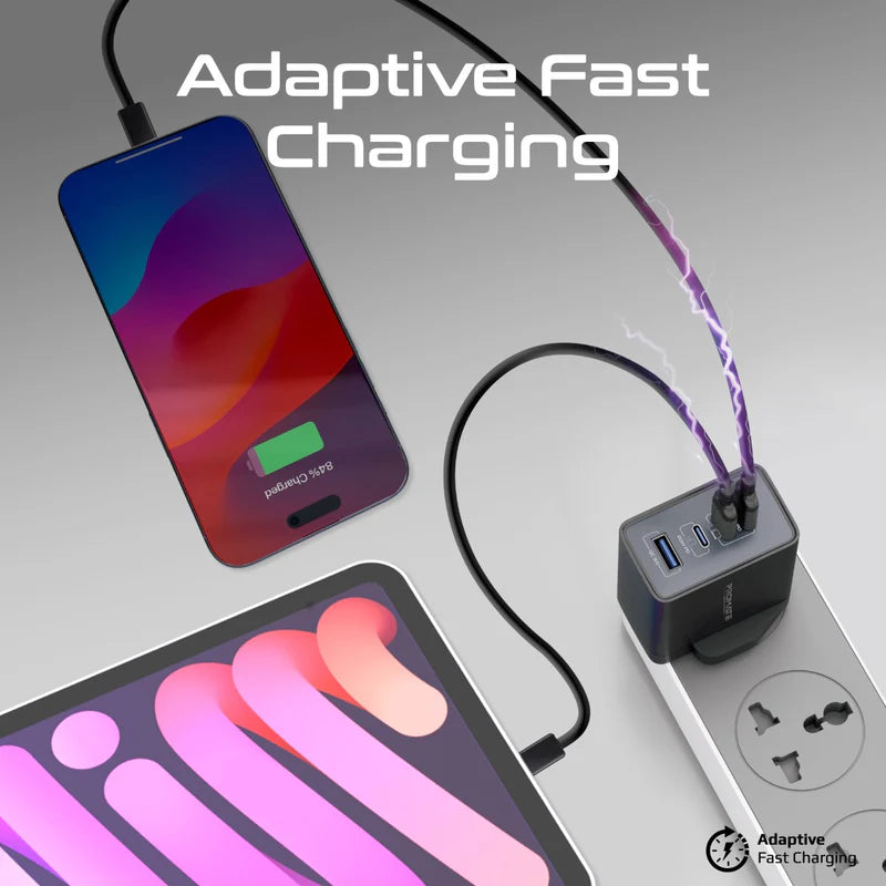 Promate GaNPort4-67PD 67W Power Delivery GaNFast™ Charger with Quick Charge 3.0