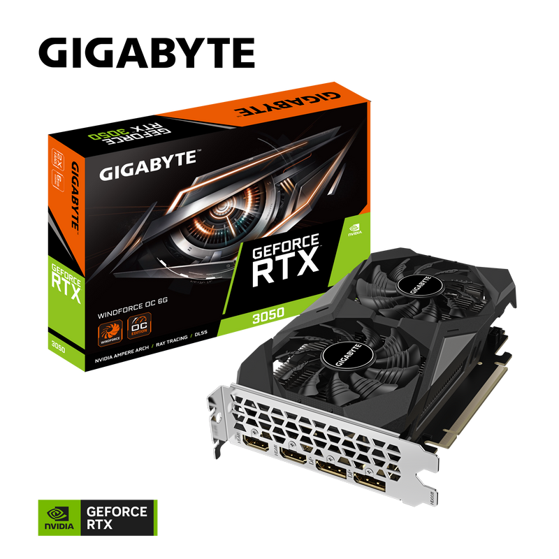 بطاقة رسومات جيجابايت GeForce RTX 3050 WINDFORCE OC 6G